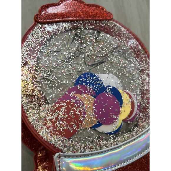 Bewaltz Classic Red Gumball Machine Handbag Sparkle Glitter Novelty - Picture 5 of 10